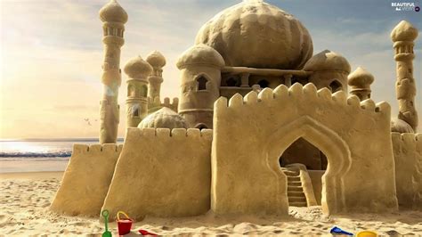 Castle, Beaches, Sand - Beautiful views wallpapers: 1920x1080