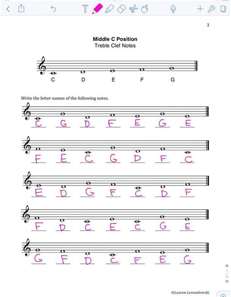 Note Naming Worksheets - Treble and Bass Clef Notes (PDF) | Music ...