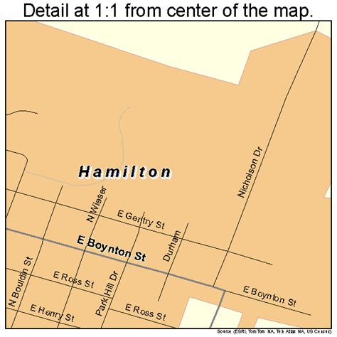 Hamilton Texas Street Map 4831952