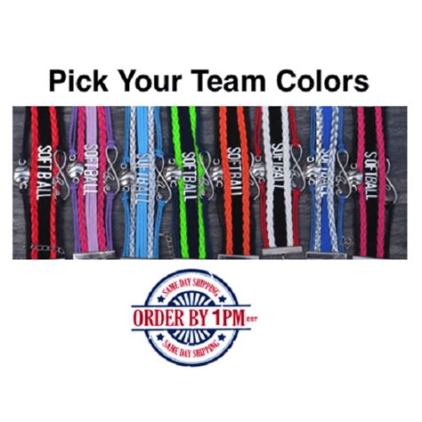 home products girls softball bracelet 21 team colors