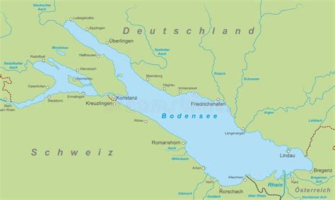 Lake Constance - Map of Lake Constance Stock Illustration ...