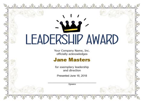 Leadership Award Certificate Template0 – Best Templates Ideas