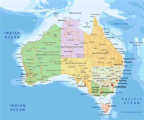 Map Of Australia Printable