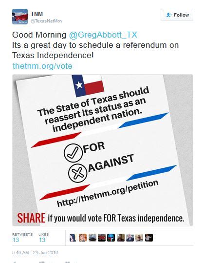 After Brexit, Support Soars For Texas Secession Movement ‘Texit ...