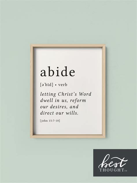 Abide Print / Definition Print / Bible Print / Abide With Me / - Etsy ...