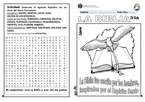 actividades de la biblia con los libros del antiguo testamento