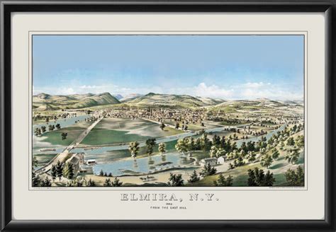 Elmira NY 1862 Restored Map | Vintage City Maps