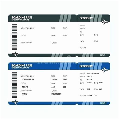 Plane Ticket Template Word Awesome Fake Airline Ticket Template Free ...