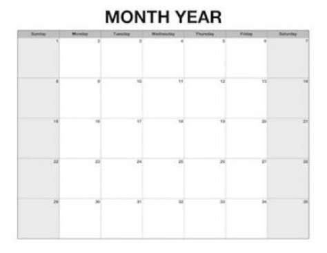 Customizable Monthly Calendar • Printable Calendar Template