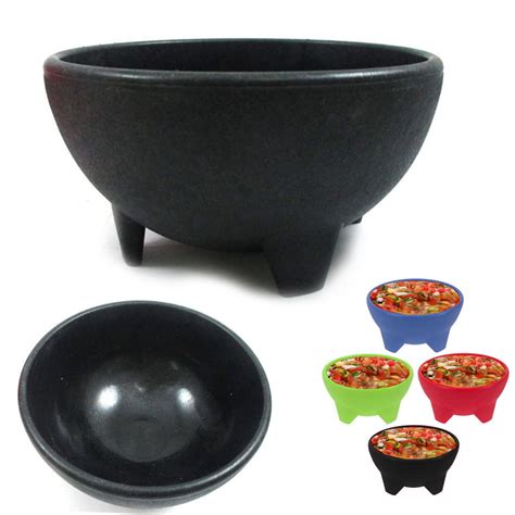 4PCS Salsa Bowl Set Plastic Mexican Molcajete Chips Guacamole Bowls ...