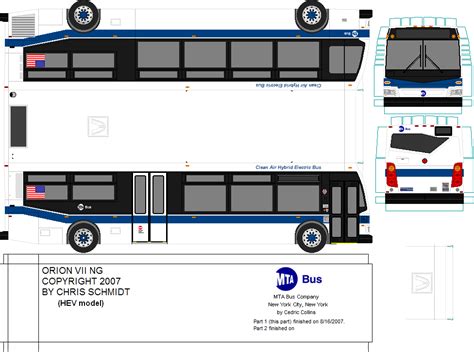 SP. Papel Modelismo: PaperBus 2007 Orion VII NG - MTA New York City Bus