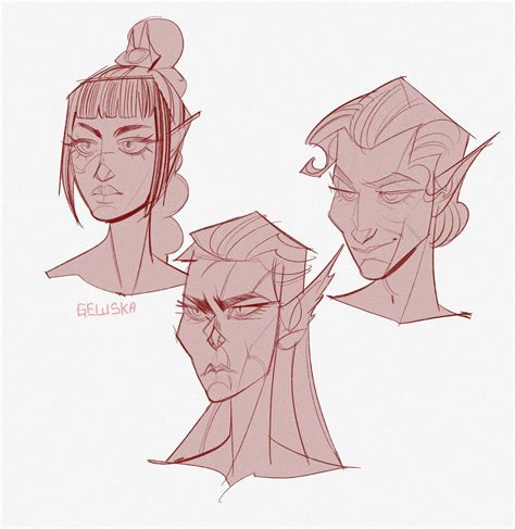 Some bg3 sketches! My first Tav, tiefling bard,... - Gewska's stuff