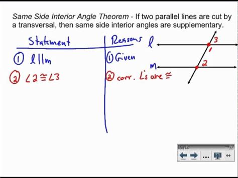 Paragraph Proof For Same Side Interior Angles Theorem | Brokeasshome.com