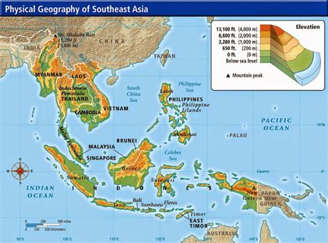 Physical Maps of Southeast Asia - Free Printable Maps