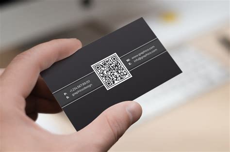 Simple QR Code Business Card Design Template Photoshop Templates Modern ...