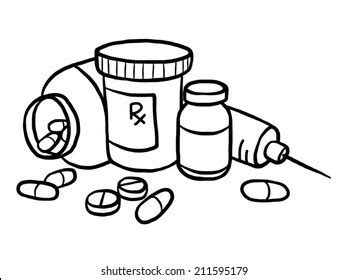 Drugs Cartoon Vector Illustration Black White Stok Vektör (Telifsiz ...