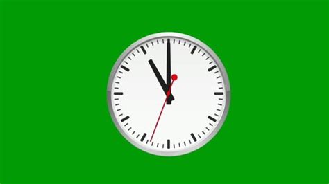 Analog Clock Animation Green Screen Background Stock Footage Video (100 ...