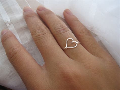 Gift Silver Heart Ring - Etsy