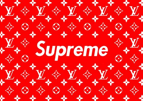 Download Red Supreme Logo Louis Vuitton Wallpaper | Wallpapers.com