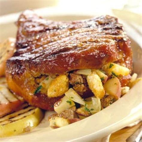 Apple-Stuffed Pork Chops Recipe | Just A Pinch Recipes