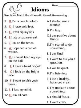 100 Idiom exercises ideas | idioms, english idioms, vocabulary