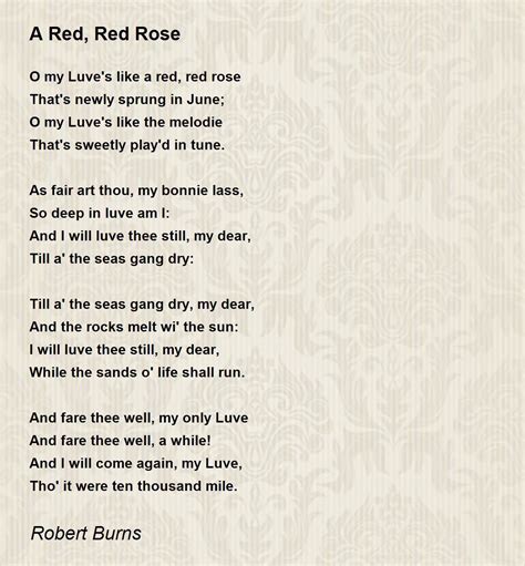 A Red, Red Rose Poem by Robert Burns - Poem Hunter