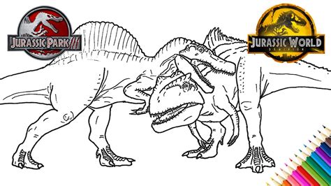 How To Draw A Spinosaurus Vs Giganotosaurus Jurassic World Dominion ...