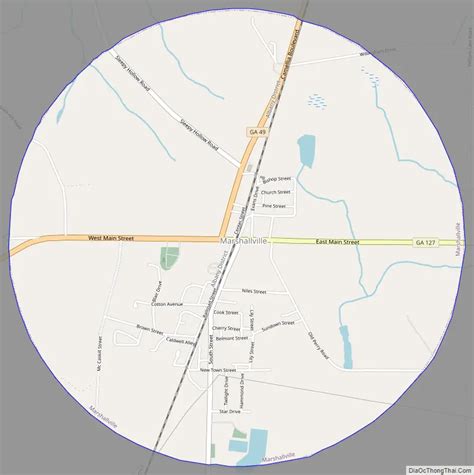 Map of Marshallville city, Georgia - Thong Thai Real