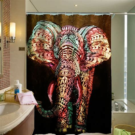 1Pc Elephant Bath Shower Curtain Waterproof Elephant shower curtains ...