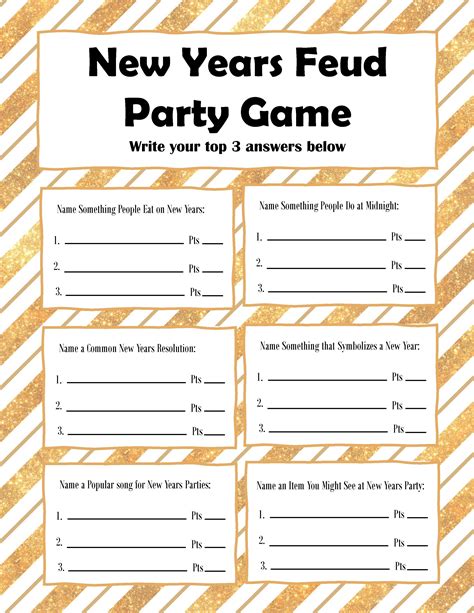 Free Printable Family Feud Game