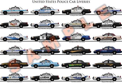 United States of America CrownVic police car liveries poster | Police ...