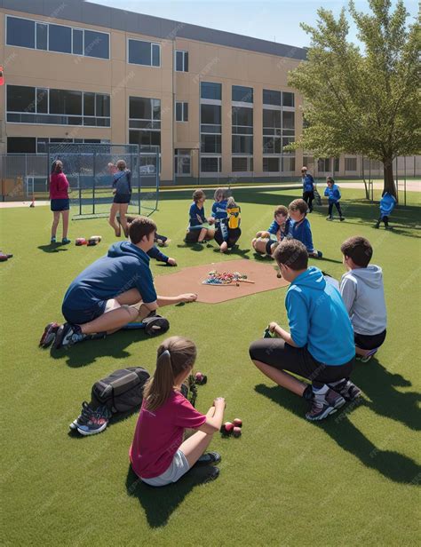 Premium AI Image | Students participating in outdoor activities such as ...