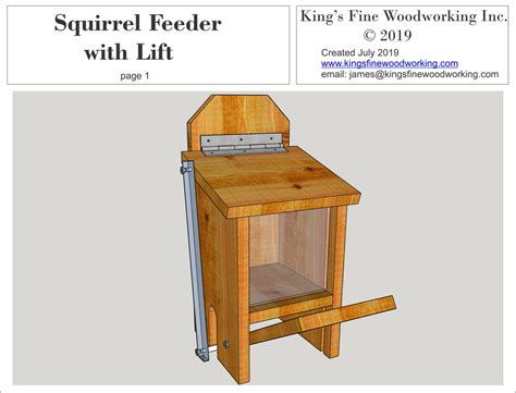 Squirrel Feeder with Lid Lift Mechanism Plans – King's Fine Woodworking Inc