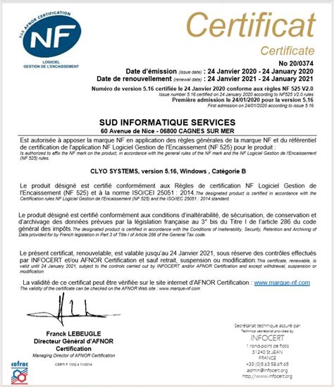 Le logiciel de caisse Clyo Systems est certifié NF525