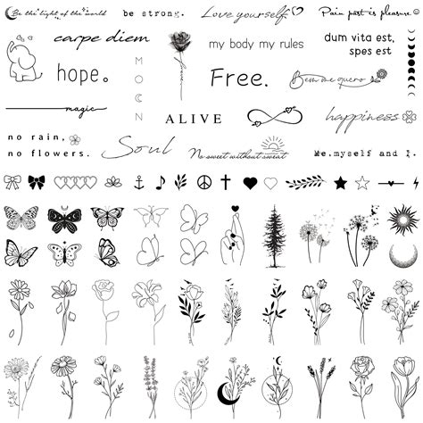 Buy Realistic Temporary Tattoos for Women - 60 Sheets Tiny Small ...