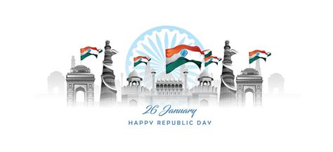 26 january with flag art indian celebration happy republic day India ...