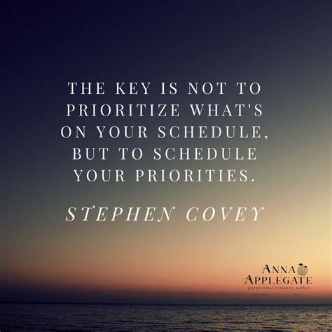 The key is not to prioritize what's on your schedule, but to schedule ...