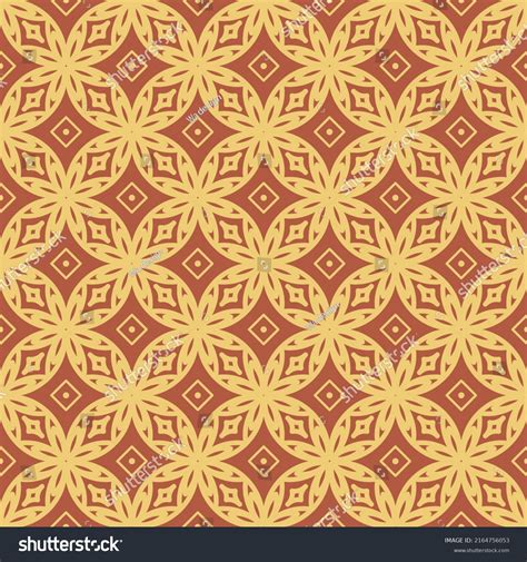 Textile Pattern Kawung Seamless Fabric Yellow Stock Vector (Royalty ...