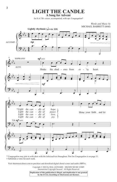 Light The Candle (A Song For Advent) by Michael Barrett Sheet Music for ...