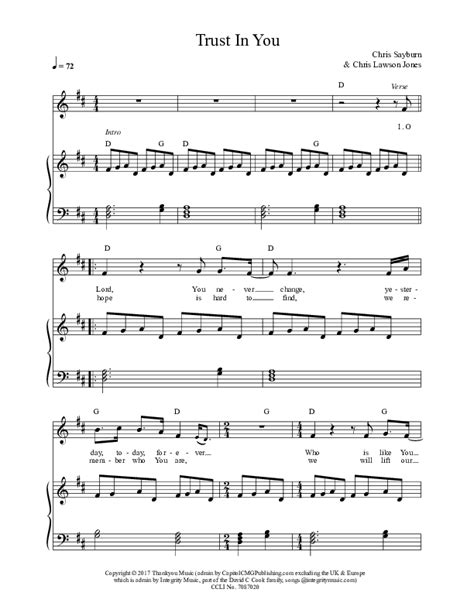 Trust In You Sheet Music PDF (Chris Sayburn) - PraiseCharts