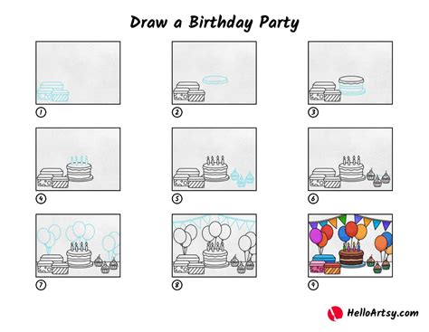 Draw a Birthday Party - HelloArtsy