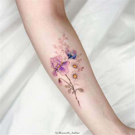 Iris Flower Tattoo Sleeve