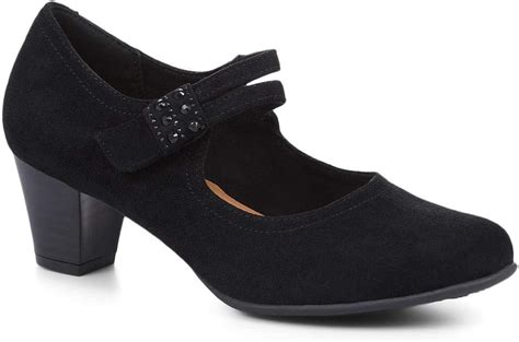 Pavers Wide Fit Ladies Mid-Heel Shoes 319 034 - Black Size 5 (38 ...