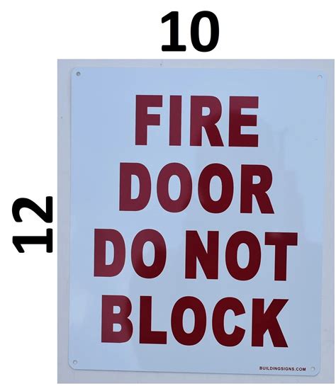 HPD SIGN:FIRE DOOR DO NOT BLOCK SIGN (ALUMINUM HPD SIGNS FOR NYC) | DOB ...