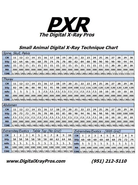 Small Animal Digital X-Ray Technique Chart The Digital X-Ray Pros # ...