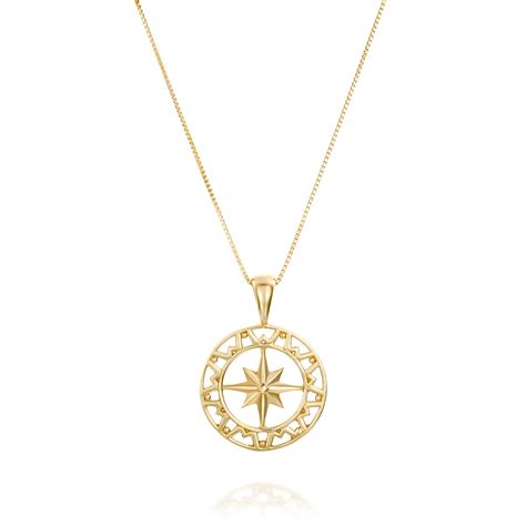 18K Gold Compass Necklace Compass Necklace Solid Gold | Etsy