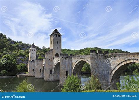 Bridge of Cahors stock image. Image of middle, medieval - 94744975