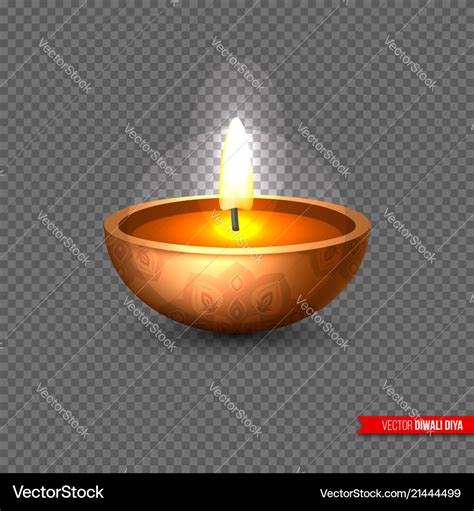 Diwali diya - oil lamp element for traditional Vector Image