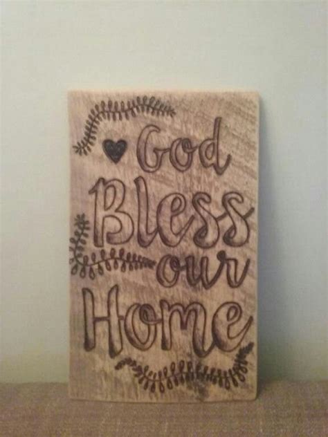 "God bless our home" custom wood burned wall sign | Custom wood, Wall ...