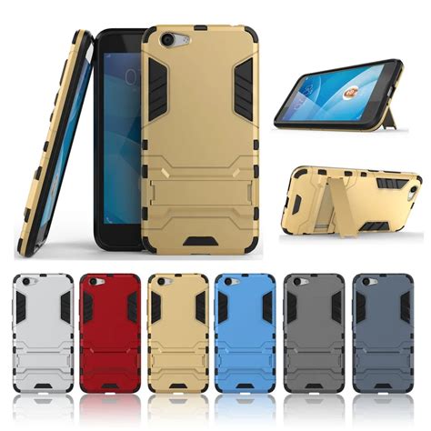 7 Colors Phone Case For Vivo Y53 ShockProof TPU +PC Armor Robot Stand ...